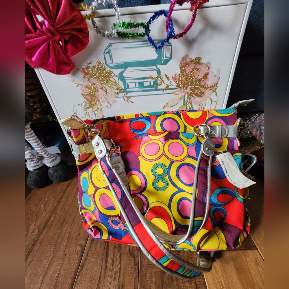 NWT Colorful Satchel with handles or shoulder strap